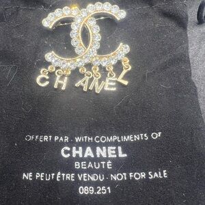 CHANEL Beauty - Gold Tone Crystal Brooch